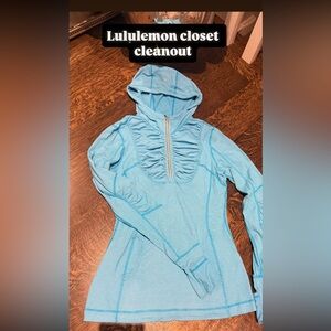 Lululemon Blue Hooded Pullover 3/4 zip
